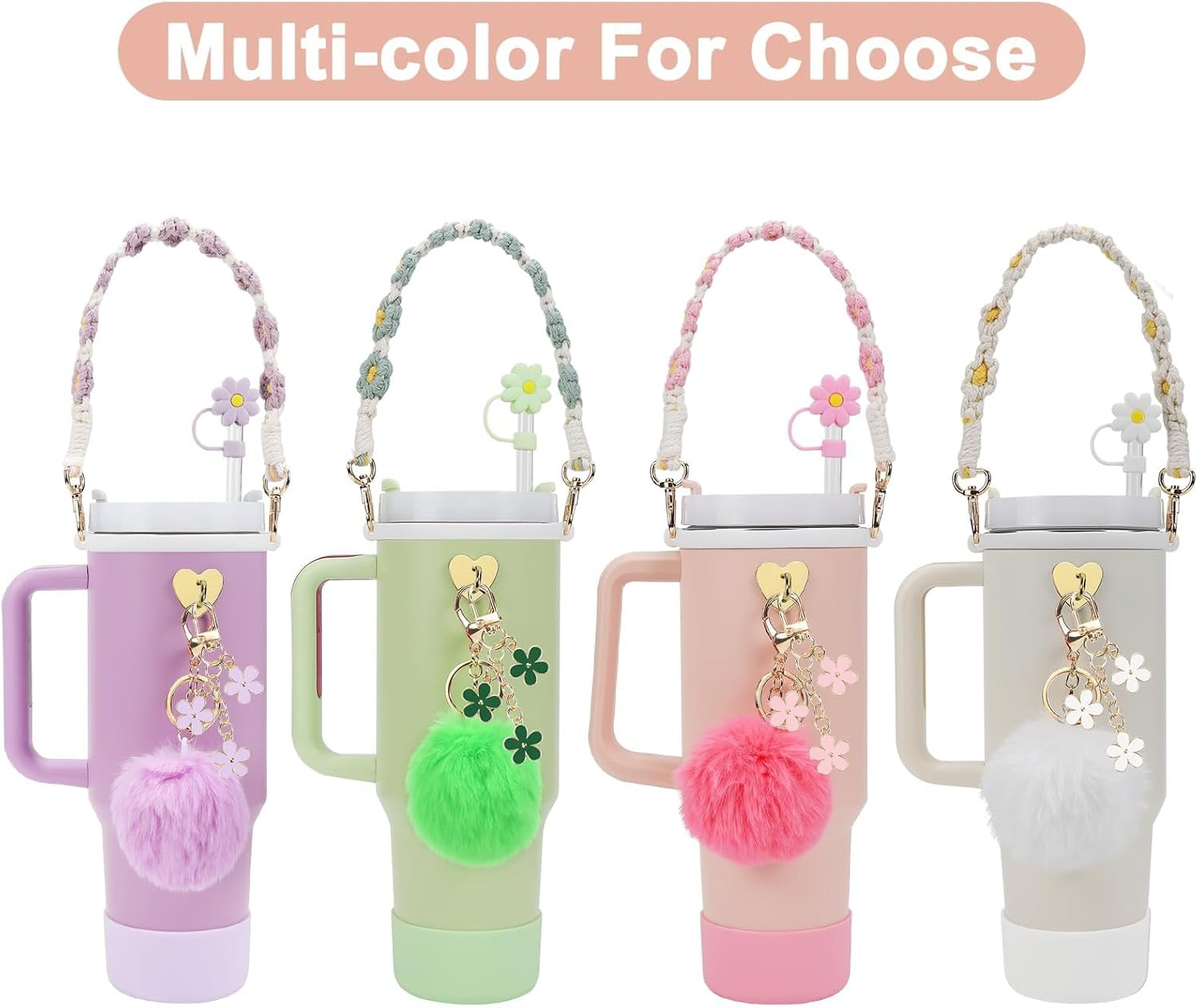 7PCS Stanley Cup Accessories Set,Hand Knitting,Silica Gel，Easy to Install,Reusable，Suitable for 30Oz&40Oz Stanley Cup