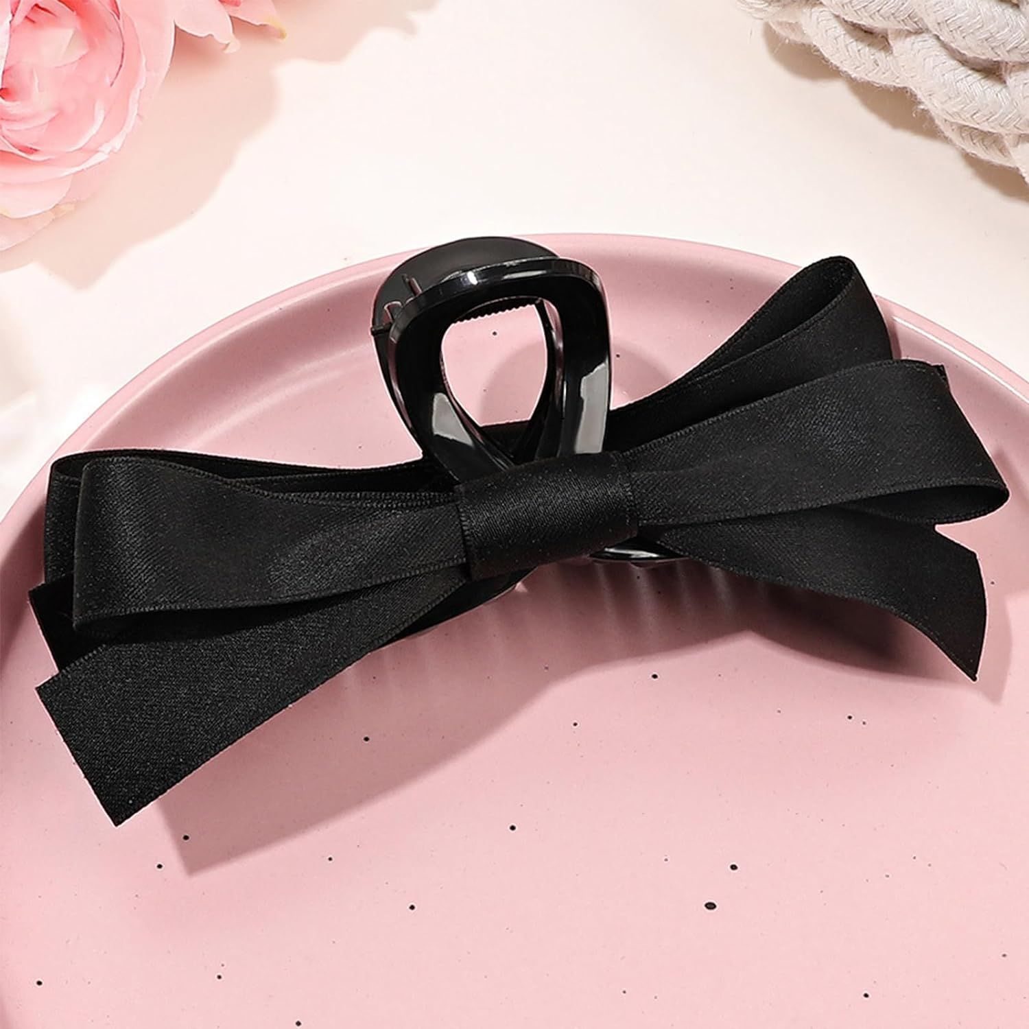 4 Pcs Bow Claw Clip for Women, Non Slip Big Bows Hair Clips Barrette for Thick Hair, Four Colors Meet Daily Clothing Matching, Suitable for All Kinds of Festivals image number 6