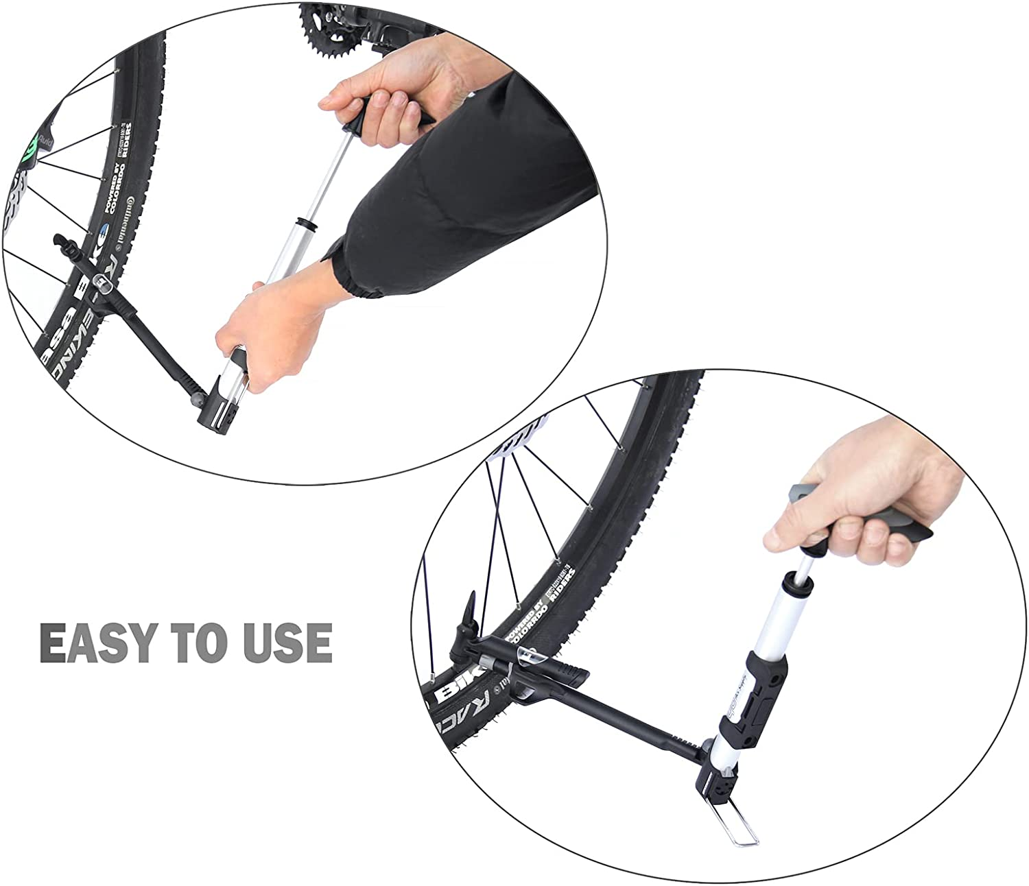 GIYO Portable Bicycle Bike Mini Air Floor Pump with Gauge image number 2