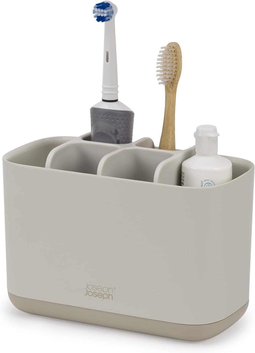 Joseph Joseph Easy-Store - Toothbrush Holder Caddy, Bathroom Storage, Large - Ecru image number 6