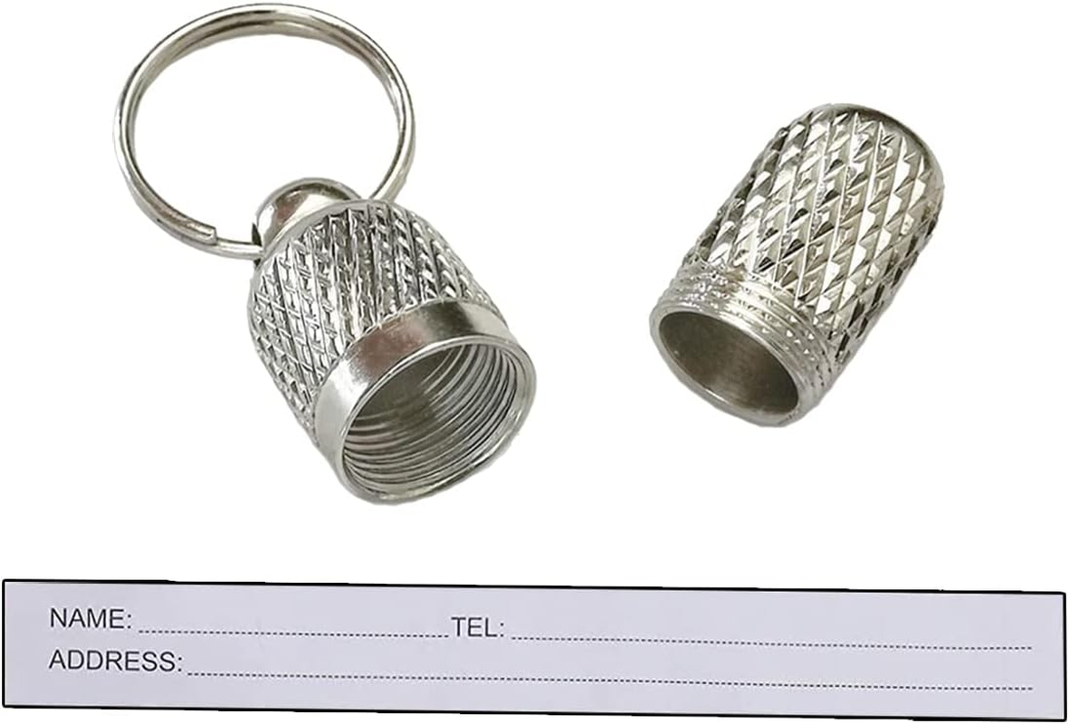 8 X Pet ID Tube Tags Barrel Tube Collars for Pet Metal ID Collar Tags for Dog Cat Address Name Label Tube Prevent Pet Lost (Tags for Dog, Silver) image number 1