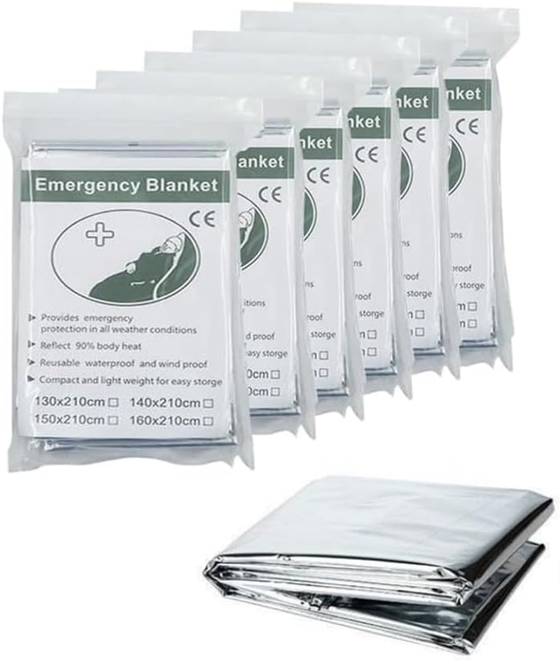 Space Blanket Survival Kit Camping Blankets,Emergency Thermal Blankets,Survival Reflective Thermal First Aid Foil Blankets,Emergency Thermal Blankets Space Blankets Survival Camping Blankets (6) image number 2