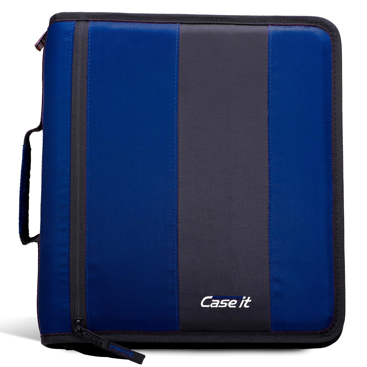 Case-It the Classic Zipper Binder - 2 Inch O-Rings - Multiple Pockets - 800 Sheet Capacity - Comes with Shoulder Strap - Midnight Blue D-251 image number 4
