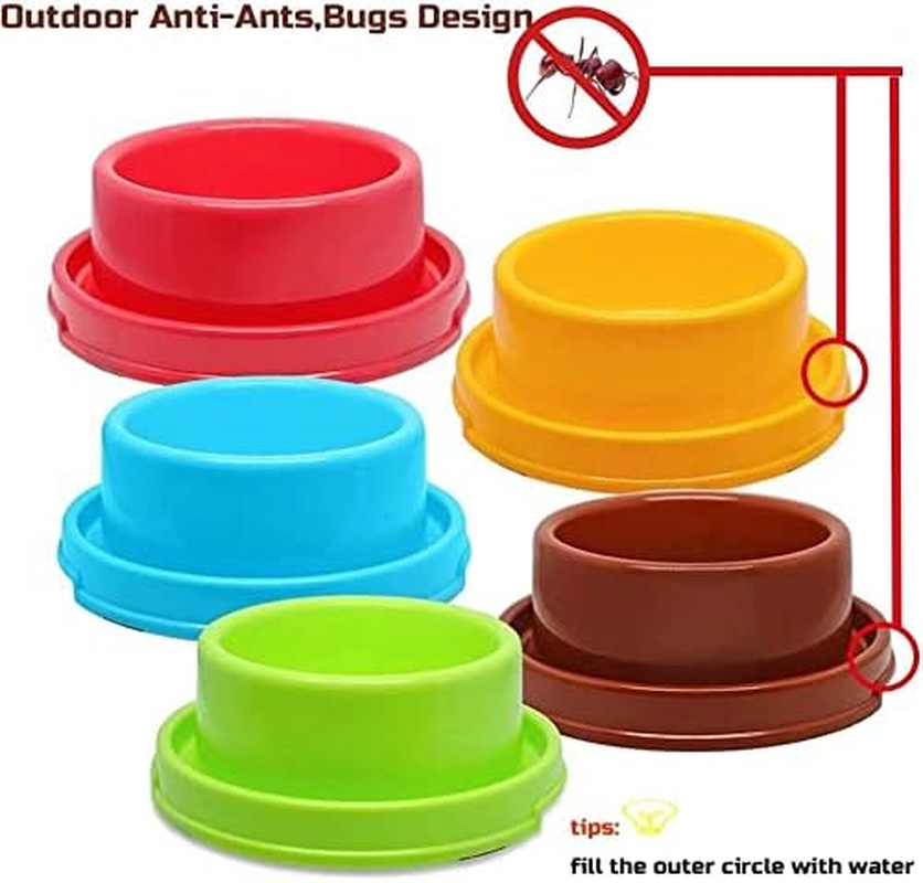 TEESUN Dog Bowl Raised Pet Food Bowls Cat Puppy Bowls round No Spill Colorful anti Ants Water Feeder Eating Bowl for Small Animals image number 5