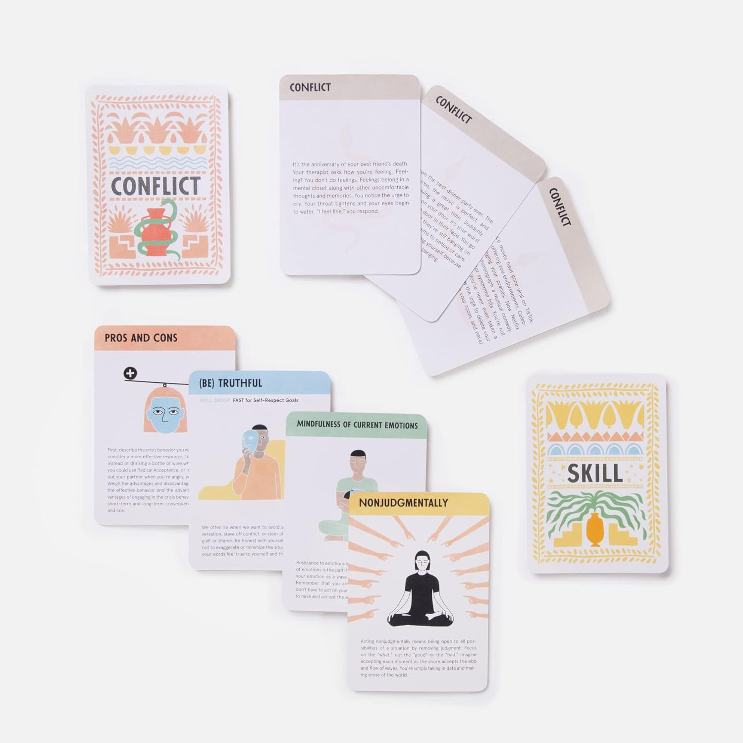 Clarkson Potter the Game of Real Life: Be Mindful. Solve Conflicts. Gain Points. Live Better. (Includes a 96-Page Pocket Guide to DBT Skills!) Card Games image number 4