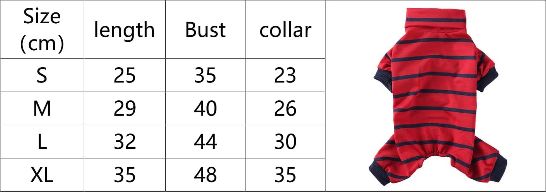 Striped Dog Pajamas for Small Dog Cooling Puppy Pullover Jumpsuit Stretchable Breathable Pet Pjs Summer Spring Pyjamas (Red, L) image number 3