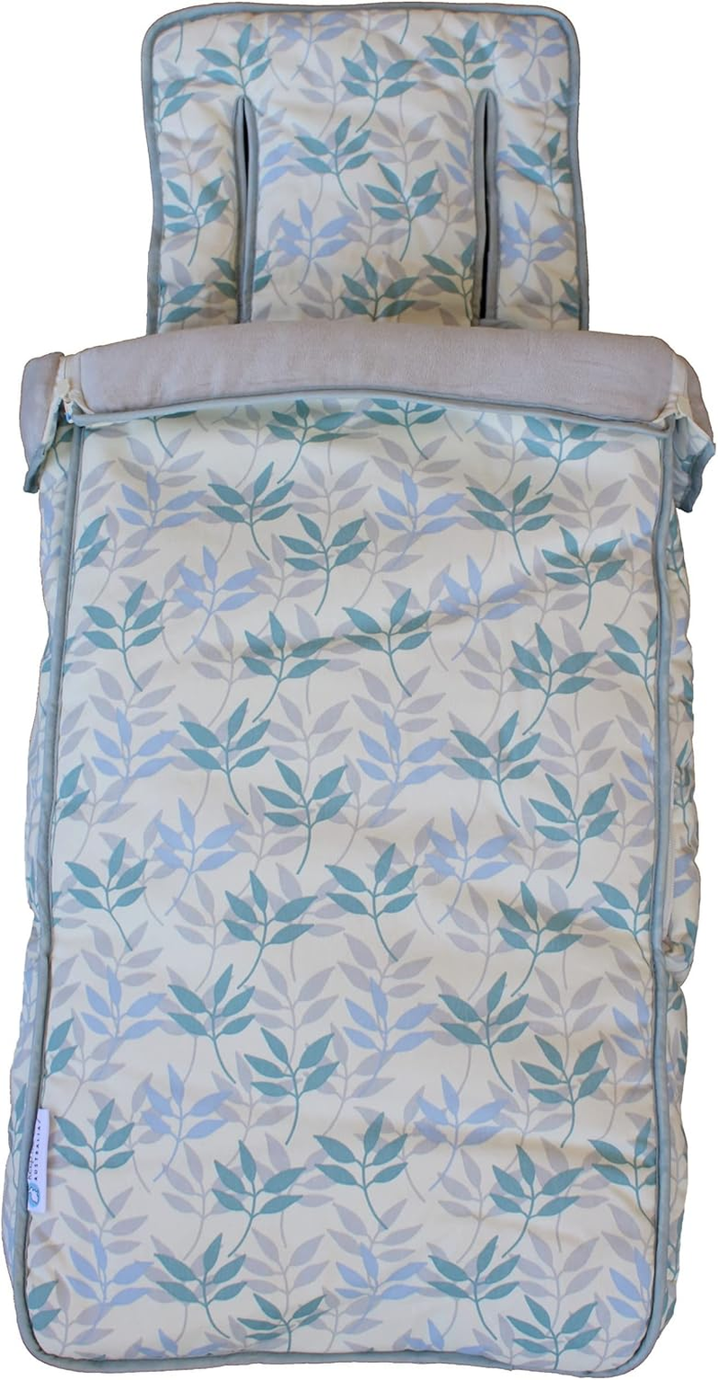 Keep Me Cosy&trade; Footmuff and Pram Liner 2 in 1 Set Toddler Size - Pastel Leaf