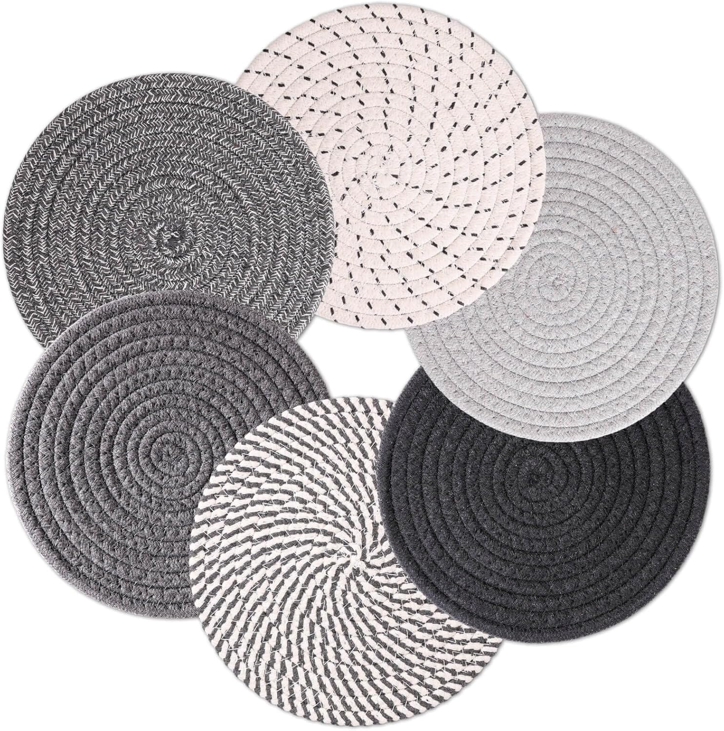 Billbotk 8'' Trivets Hot Dishes, Hot Pots and Pans, 6 Heat Resistant Hot Pads, Pot Holders Kitchen, Hot Plate Mats Kitchen Countertops, Table, Home Essentials New Home and Farmhouse Decor image number 6