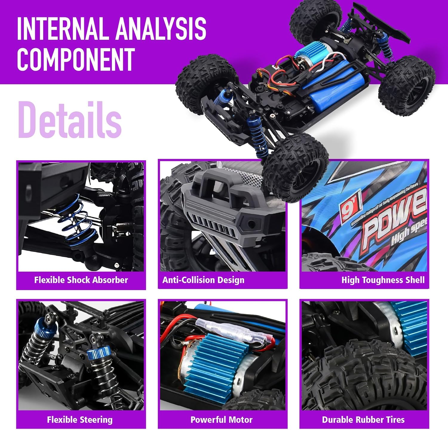 RC Cars 1:18 Scale Remote Control Car, 4WD High Speed 40+ Km/H off Road RC Monster Vehicle Truck, All Terrains Electric Toy Trucks with Two Rechargeable Batteries for Boys Kids and Adults&hellip;&hellip;