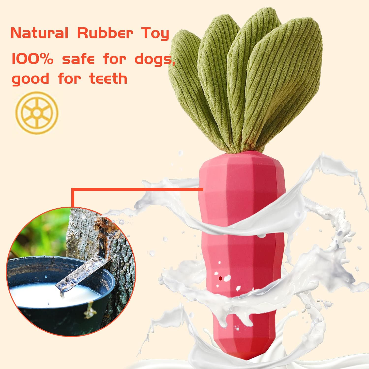 Squeaky Dog Toys Medium Small Breed Puppy - Lifetime Replacement - Fun to Chew, Chase and Fetch (Carrot) image number 3