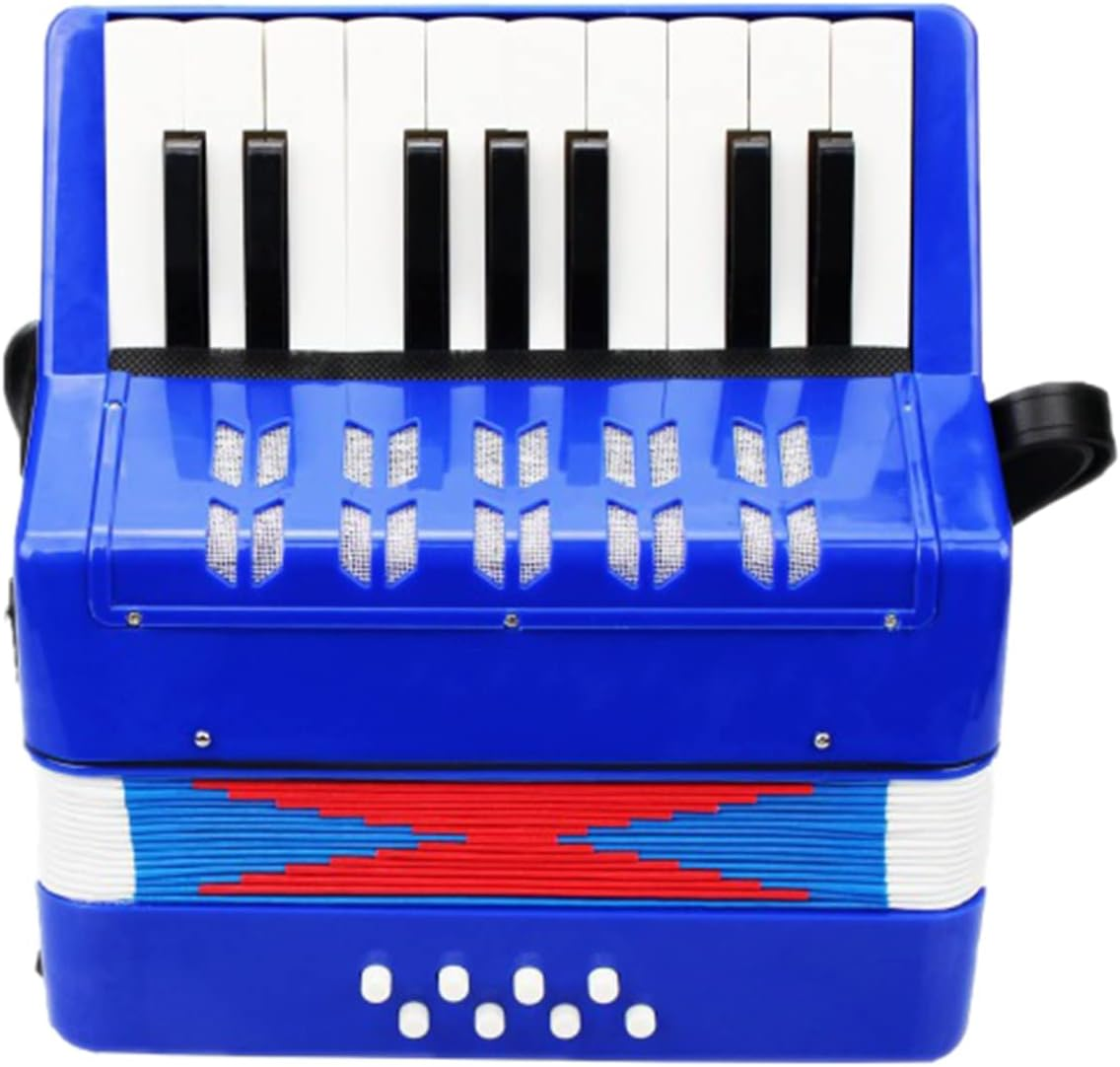 Accordion 17-Key 8 Bass Mini Small Accordion Educational Musical Instrument for Beginner Birthday Purple