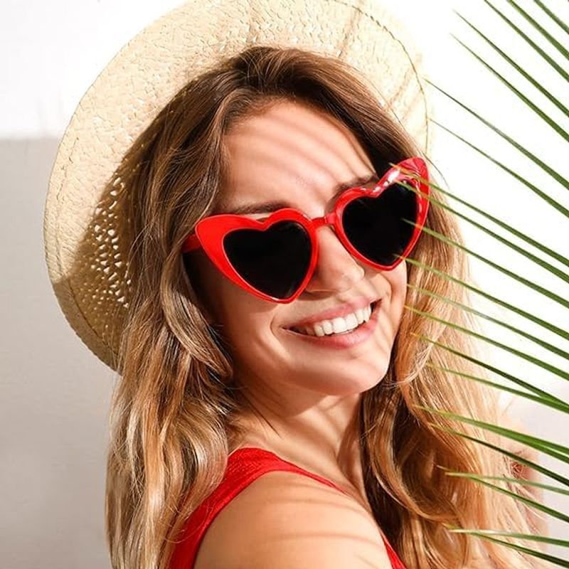 4PCS Heart Shape Glasses, Love Heart Sunglasses Colorful Funky Party Eyewear Favors image number 2