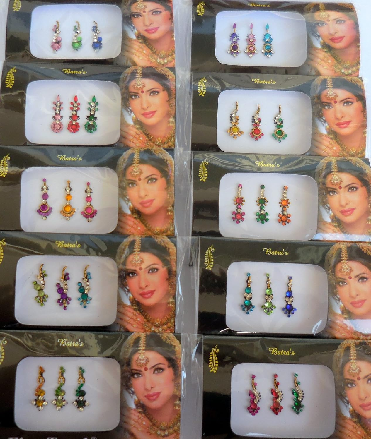 8 Bindi Pack- 24 Combo Bindi Stickers Multicolored,Silver,Gold,Black, Bindi Tattoo Bindi Jewelry image number 5