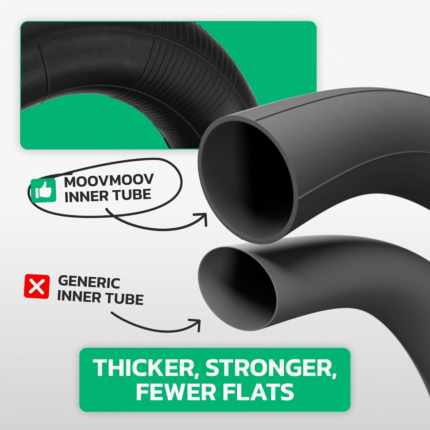 MOOVMOOV E-Scooter Tube 8 1/2 X 2 Inch (X2) - Angled Valve 45/45 - Compatible with 8 &frac12; X 2 (50-134) or 8.5 X 3.0 E Scooter Tyres - Universal with Premium Quality with Curved Valve image number 5