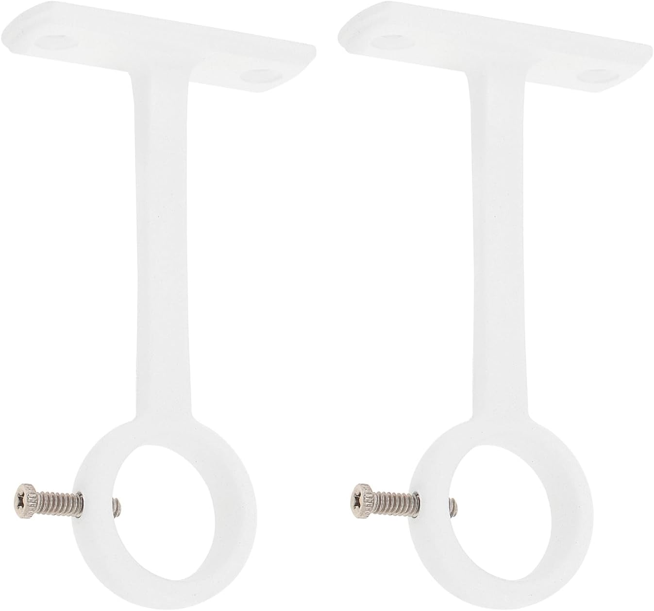 Ceiling-Mount Curtain Rod Brackets, Heavy Duty Ceiling and Wall Curtain Rod Holder for 1 Inch Drape Pole (White (Set of 2)) image number 3