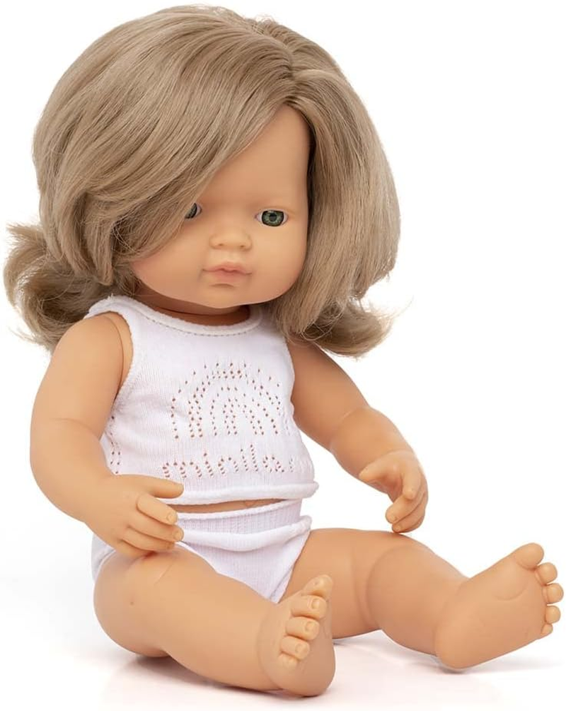 Miniland - Baby Doll - Caucasian Dark Blonde Girl image number 2