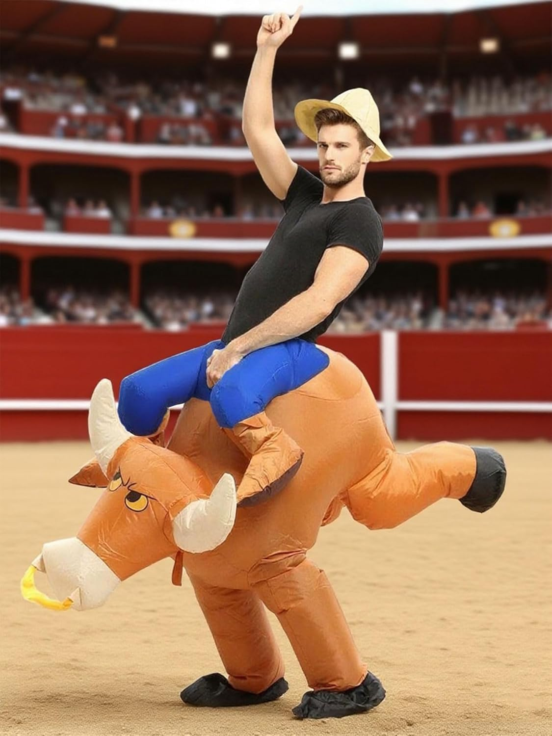 Inflatable Bull Riding Costume,Rodeo Rider Cosplay Costume,Bull Rider Blow up Suit image number 4