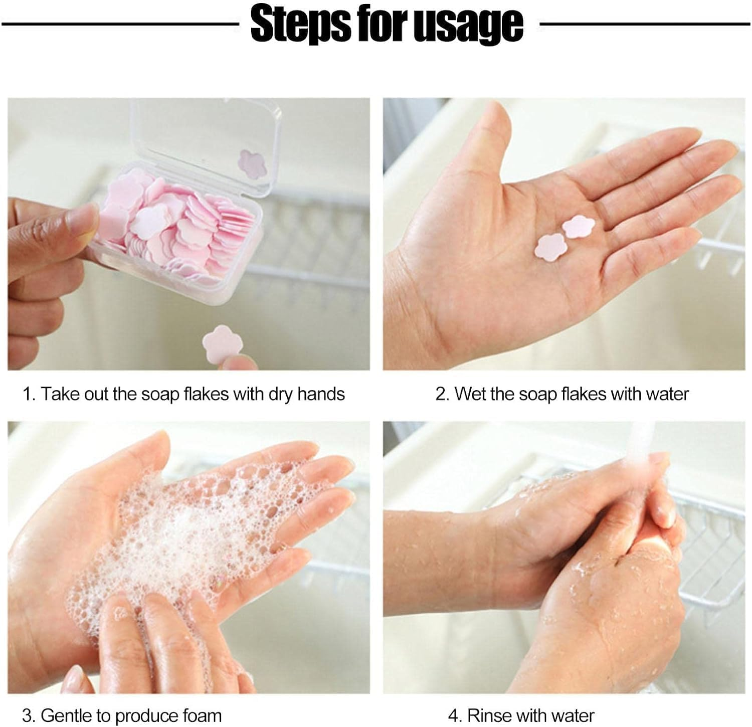 1000 Sheets/1 Pack Pink Disposable Paper Soap,Portable Hand Washing Petals Travel Hiking Washing Hand Bath for Women and Men Paper Soap Fragrance Hand Wash image number 6