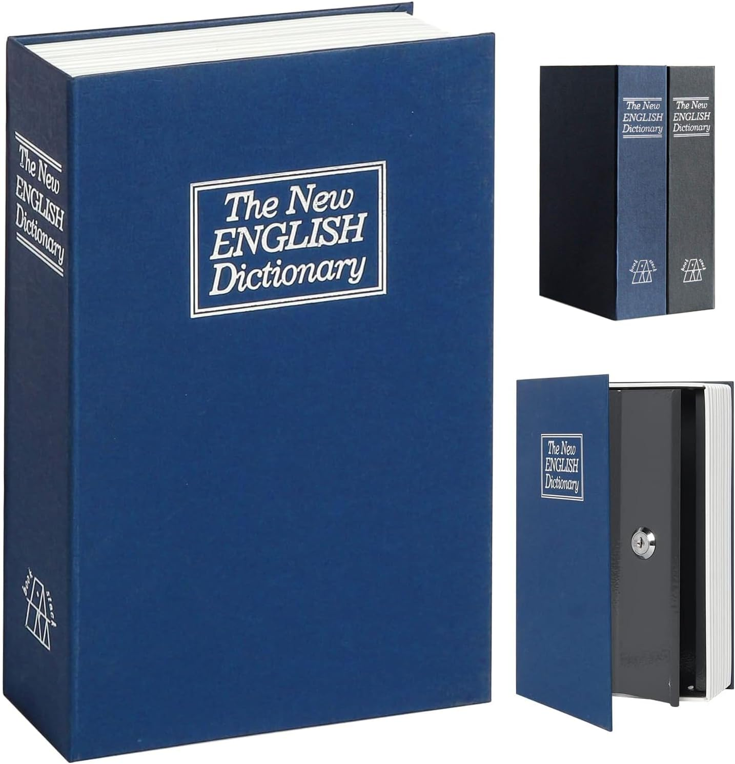 Vivva Home Dictionary Diversion Safe Lock Box,Book Safe with Key Lock,Hidden Box, Coverbook Containers for Cash and Jewelry (Blue)