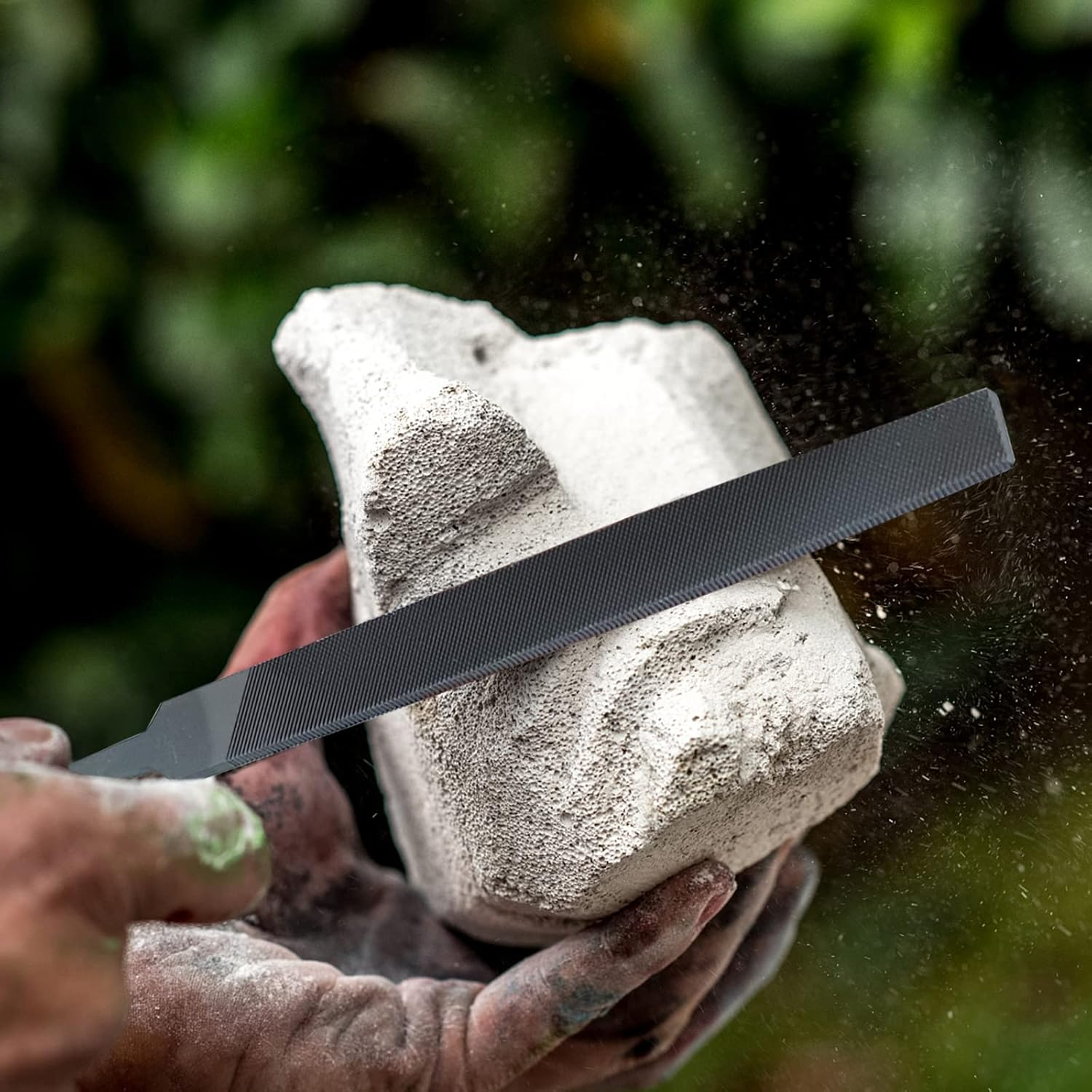 6-Inch Flat Medium Cut File Double Cut Teeth High Carbon Steel Hand File Single Cut Hardened without Handle Ideal for Wood, Metal, Plastic image number 6