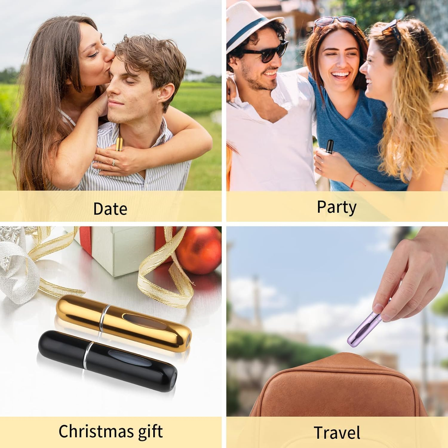 Portable Mini Refillable Perfume, 5Ml Atomizer Perfume Bottle, Refillable Perfume Atomizer Perfume Spray, Scent Pump Case for Traveling and Outgoing (5 Pack) image number 3