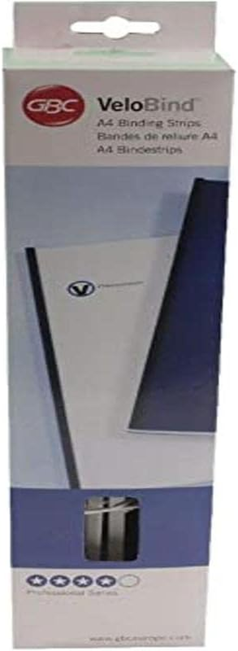 GBC QT9741639 Binding Strip, EVB 4 Prong White PK25