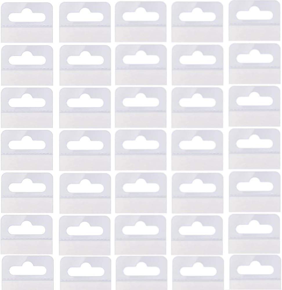 DACUAN 200 Transparent Adhesive Labels, Self-Adhesive Labels with Slots and Holes, for the Display of Small Retail Items in Stores image number 2