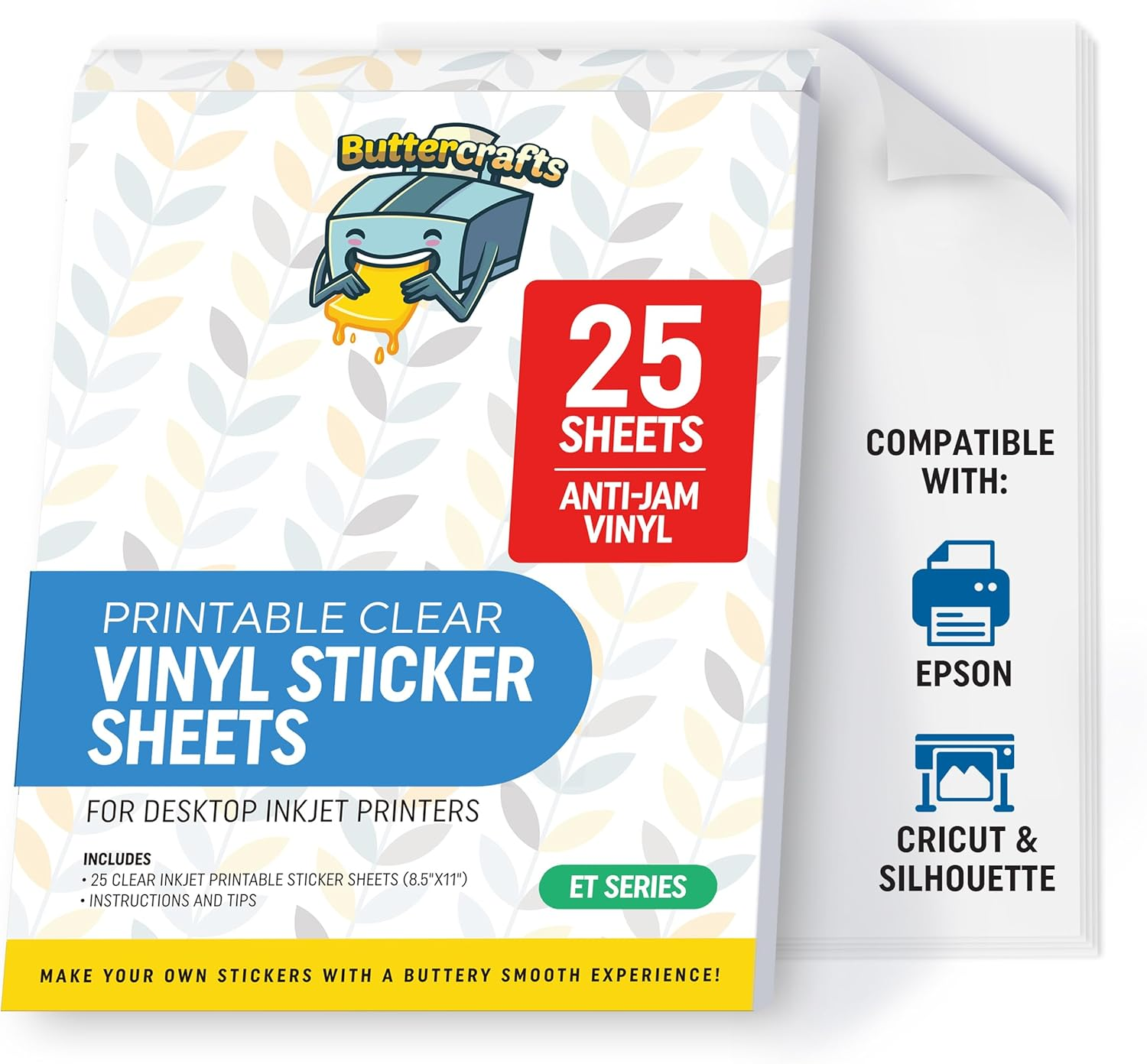 Clear Printable Vinyl for Inkjet Printer - for Epson - (Clear Sticker Paper | Waterproof | 25 Sheets) - Transparent Inkjet Printable Vinyl Sticker Paper Avoid Jams for Printers image number 5