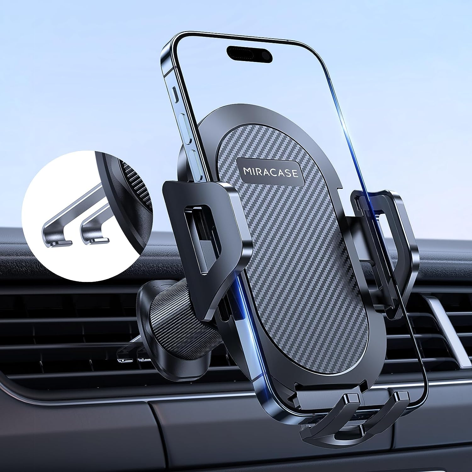 Miracase Car Phone Holder, Universal Mobile Phone Holder for Car Air Vent Compatible with Iphone 15 Pro Max 15 plus 14 13 12 11 SE X 8 7 6, Samsung Galaxy S23 S22 S21, Google Pixel, Huawei, and More image number 4