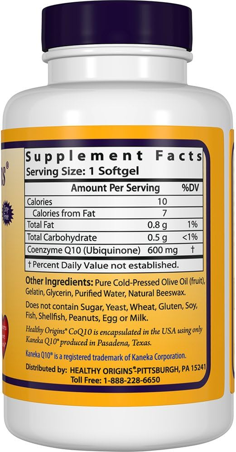 Healthy Origins - Coq10 600 Mg, 30 Softgels image number 2