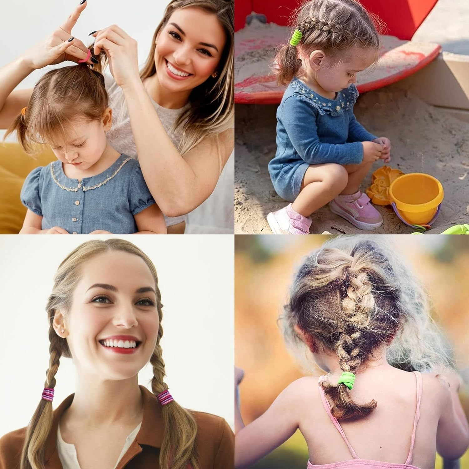 Colorful Hair Accessories Set for Girls & Women - Scrunchies, Clips, & Bands - Cute & Soft Ponytail Holders - Elastic Hairbands Kit image number 3