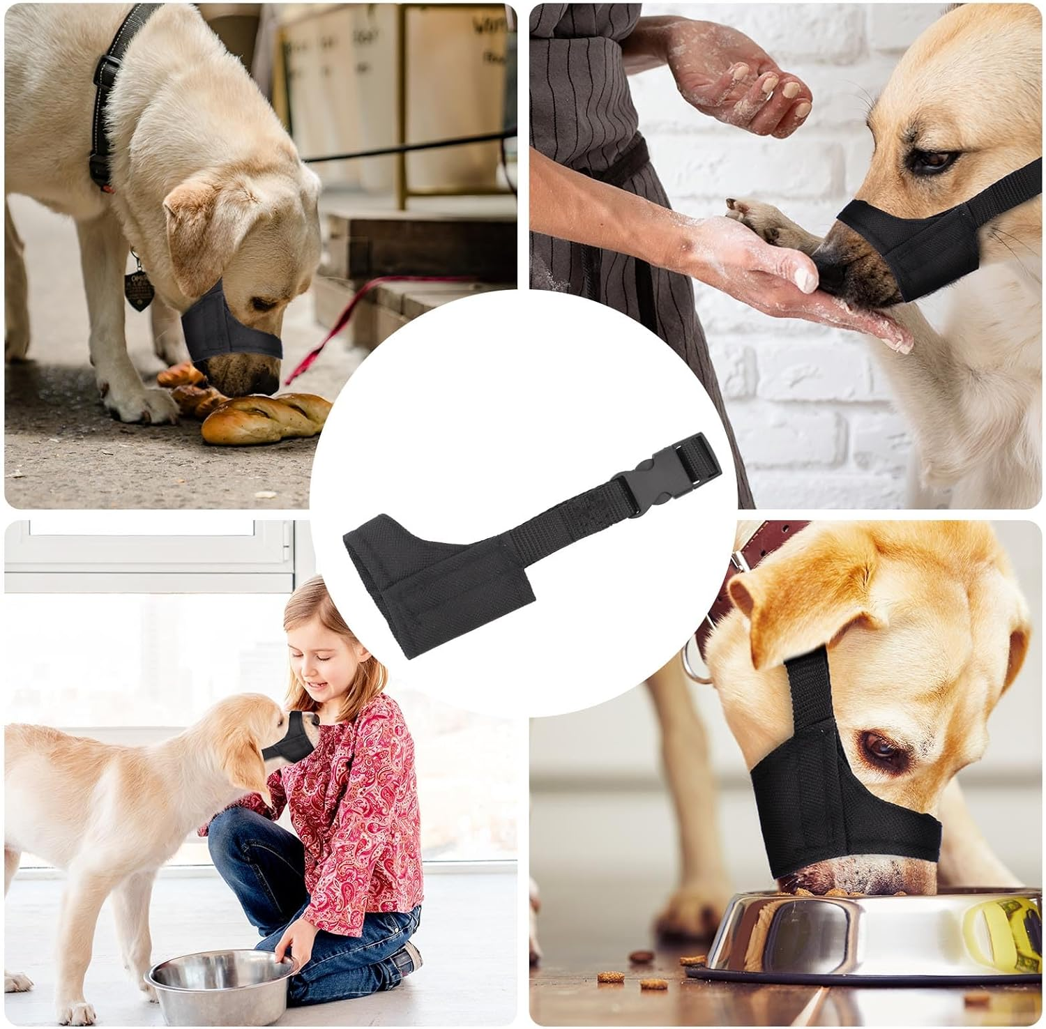 Short Snout Dog Muzzle, Adjustable Dog Mouth Guard, Soft Pet Safe Dog Muzzle anti Biting Barking, Muzzle for Dogs Snout Circumference 7-8.25 image number 4