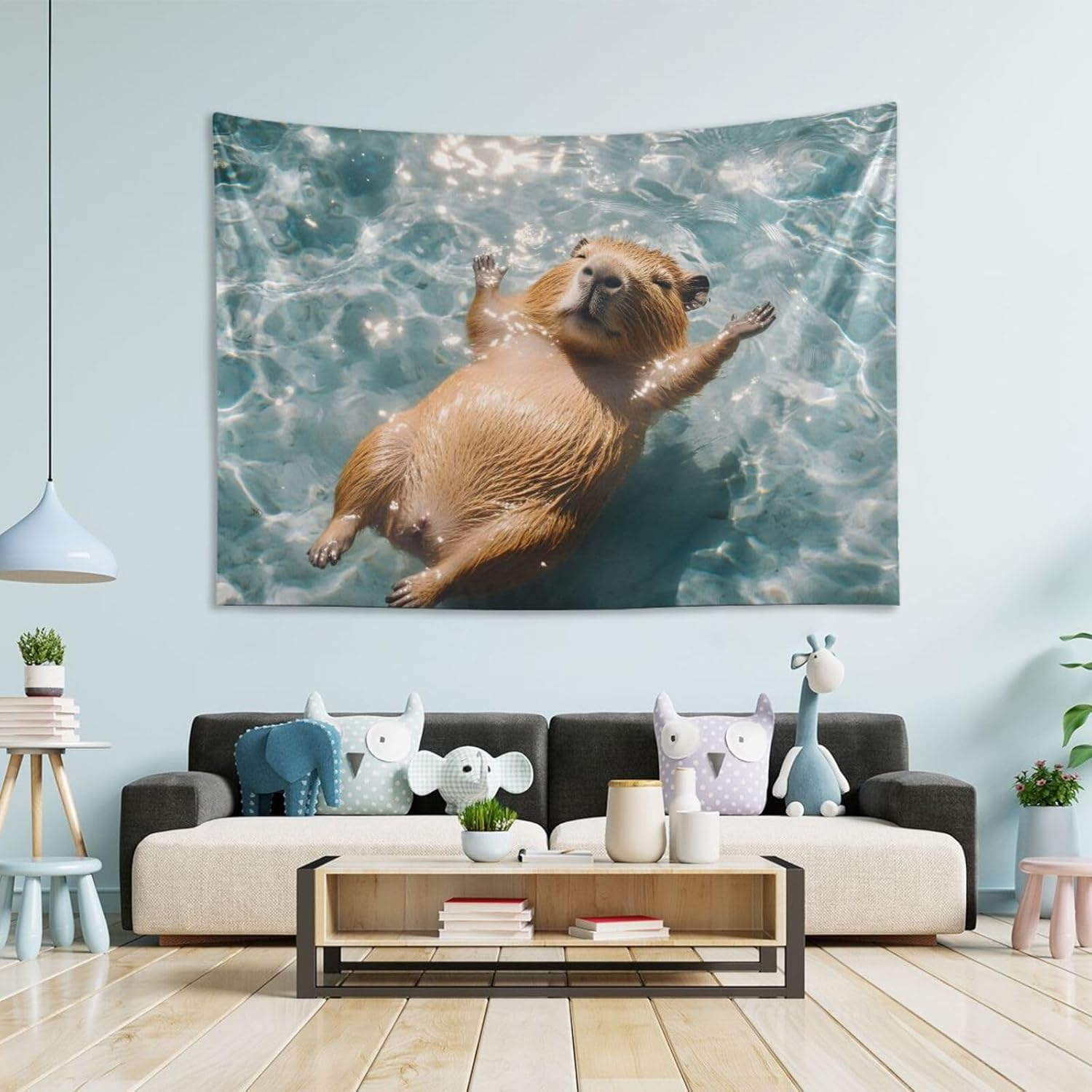 AIXIWAWA Tapestry Floating Capybara Print Wall Art Wall Decors for Bedroom Living Room 60X40 Inches image number 3
