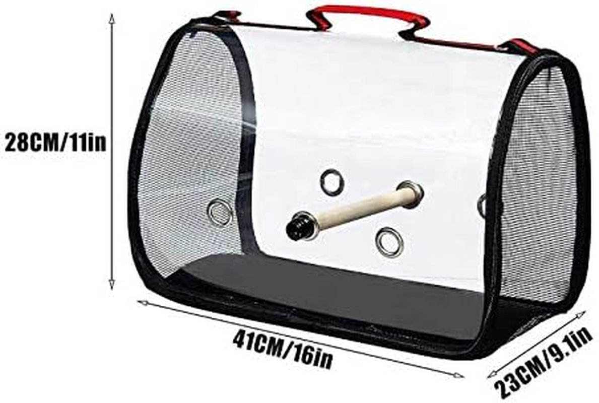 Parrot Bird Carrier Backpack - Portable Pet Travel Cage with Standing Perch, Lightweight Breathable Mesh Base, 41X23X28CM image number 2