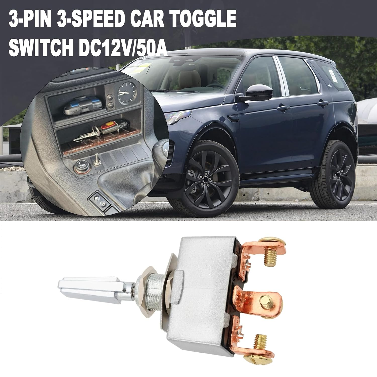 Emagtech 2PCS 3 Position Automotive Toggle Switch On/Off/On 50A 12V DC Heavy Duty High Current Toggle Switch for Automobile Modified Lights Electrical Equipment image number 5