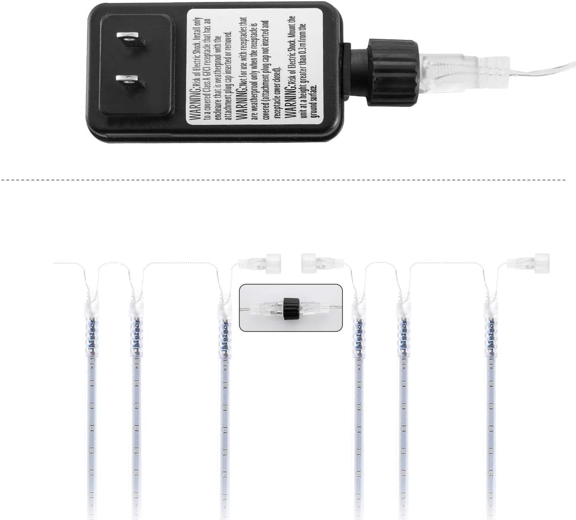 Pinlo Halloween Meteor Shower Rain Lights, 30Cm 8 Tubes 248 LED String Lights, Waterproof Cascading Lights for Indoor Outdoor Party Christmas Tree Decorations Meteor Lights (Purple) image number 4