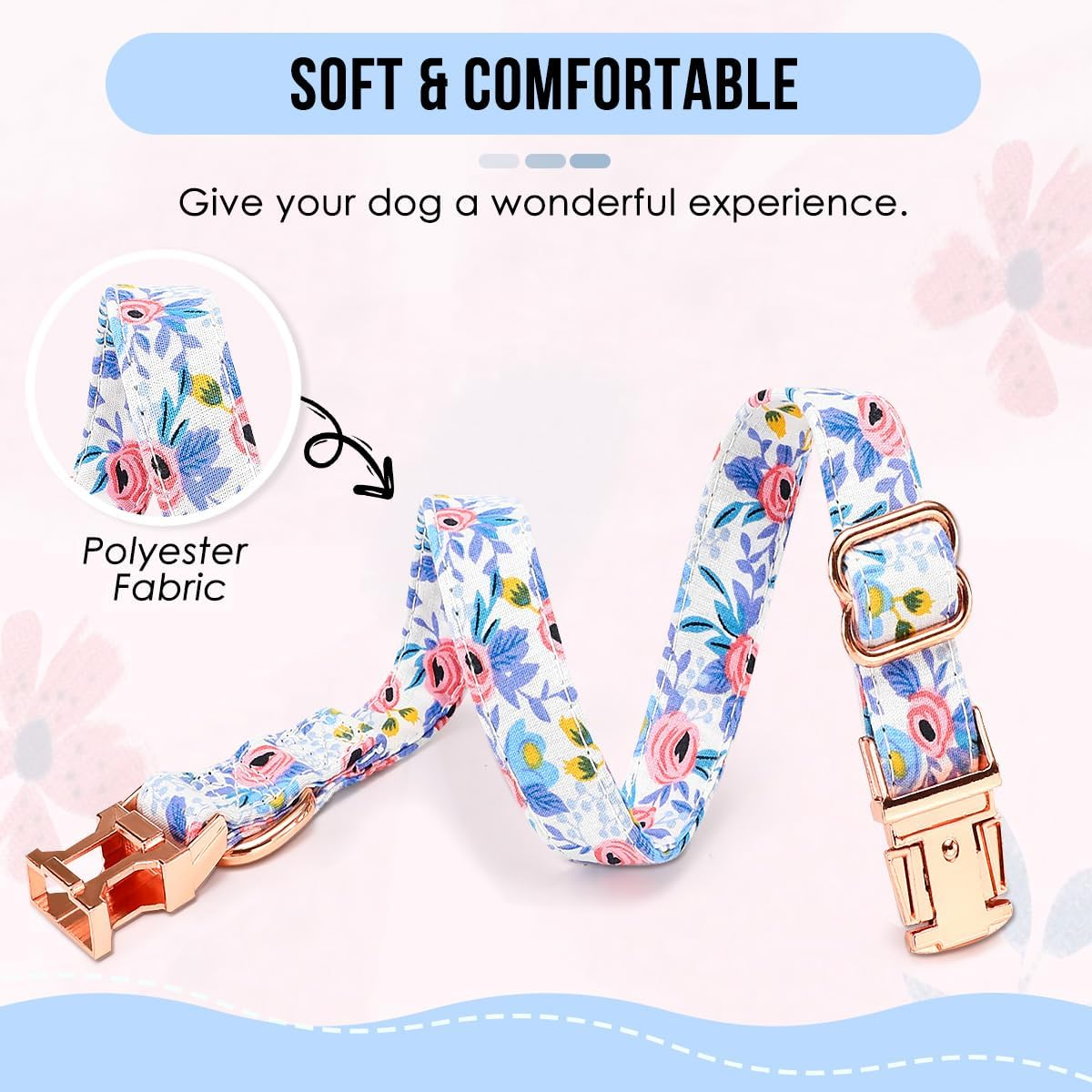 Slowton Dog Collar with Holder, Adjustable Dog Collar for Dogs with Quick Release Metal Buckle, Multicolor Comfortable Pet Collar for Small Medium Large Dogs Puppies image number 1