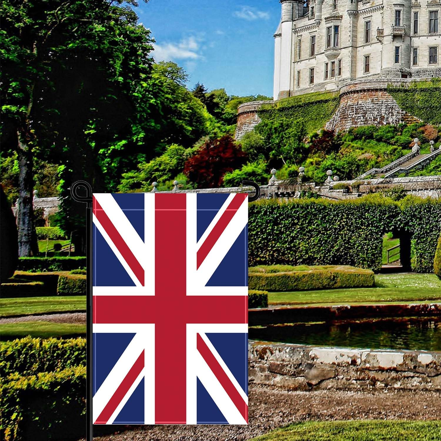 12&times;18 Inch British Garden Flag,30&times;45Cm Great Britain UK Garden Decor,Double Side Digital Printed 210D Polyester Decoration for Garden Patio image number 3