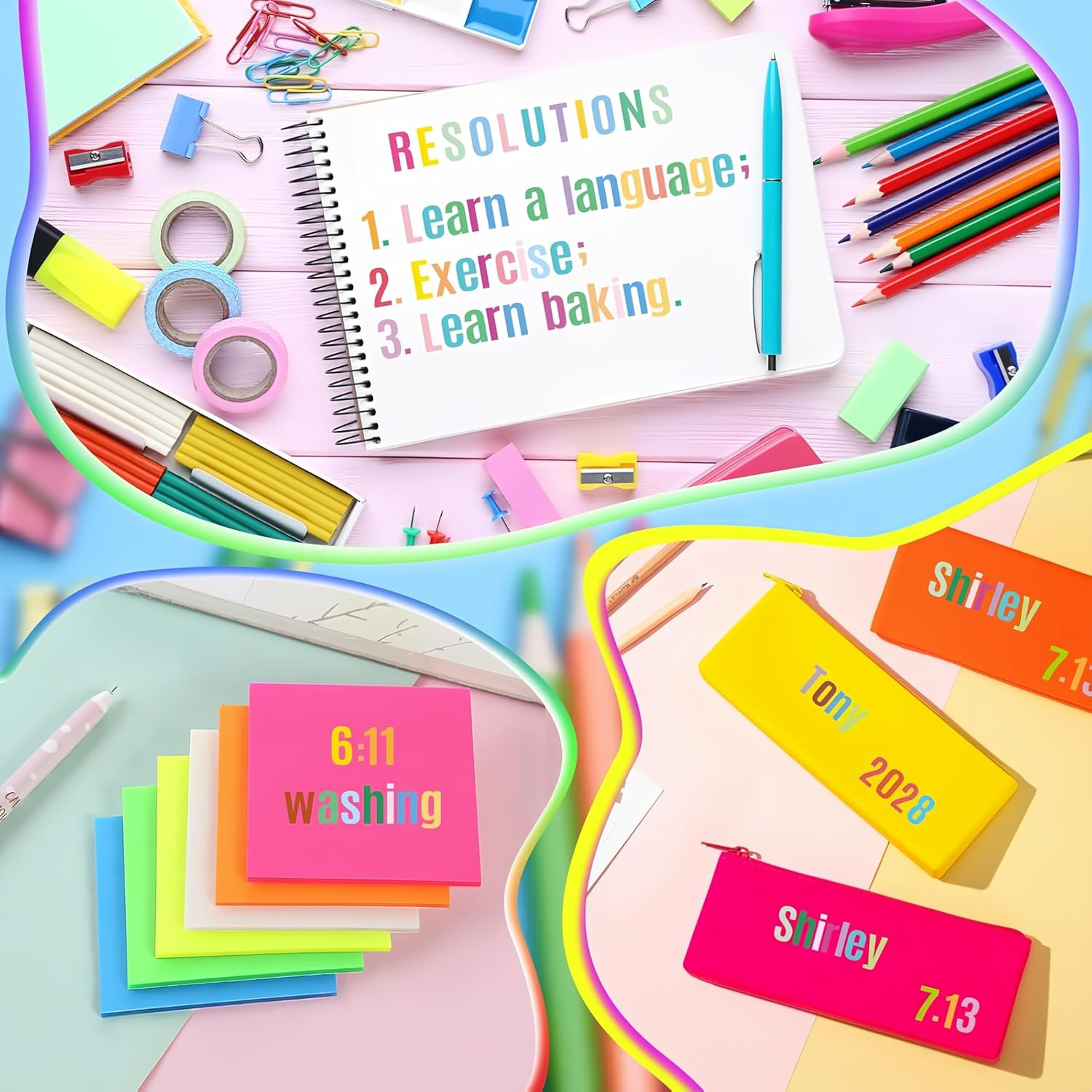 980 Pcs 12 Sheets Vinyl Letter Stickers Small 1 Inch, Colorful Number Stickers Self-Adhesive Waterproof Alphabet Stickers 1" for Mailbox, Bulletin Board, Water Bottles, Scrapbook, DIY (Multi-Colors) - Mix-Pack image number 4