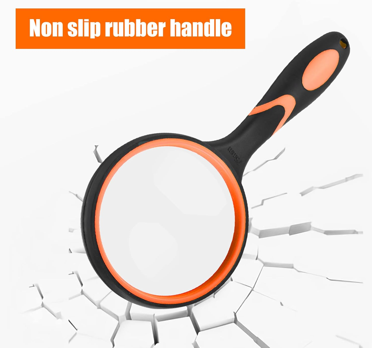 JINGIHE 10X Magnifying Glasses, 1Pc Plastic Page 75Mm Reading Magnifier for Seniors Kids, Handheld Magnifying Glass Study Supplies with Non-Slip Rubber Handle for Book Science Nature Exploration