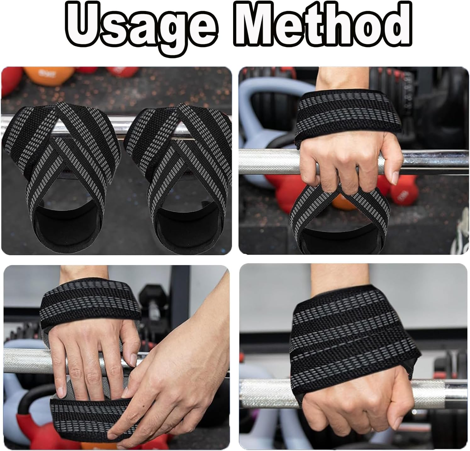 Figure 8 Lifting Straps for Deadlift & Weightlifting Prevent Grip Slip Gym Wrist Belt with Cotton Ribbon Sponge Pad for Men and Women Extra Grip Fits Shrugs Weight Lifting Cross Training image number 6
