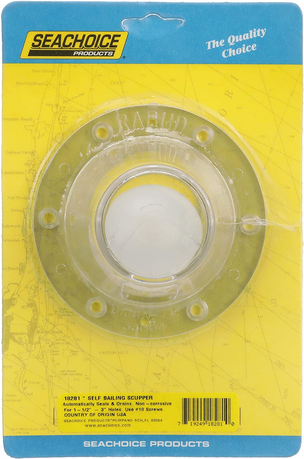 Seachoice Self-Bailing Scupper, Large, Clear, Fits 1.5-3 In. Openings image number 1