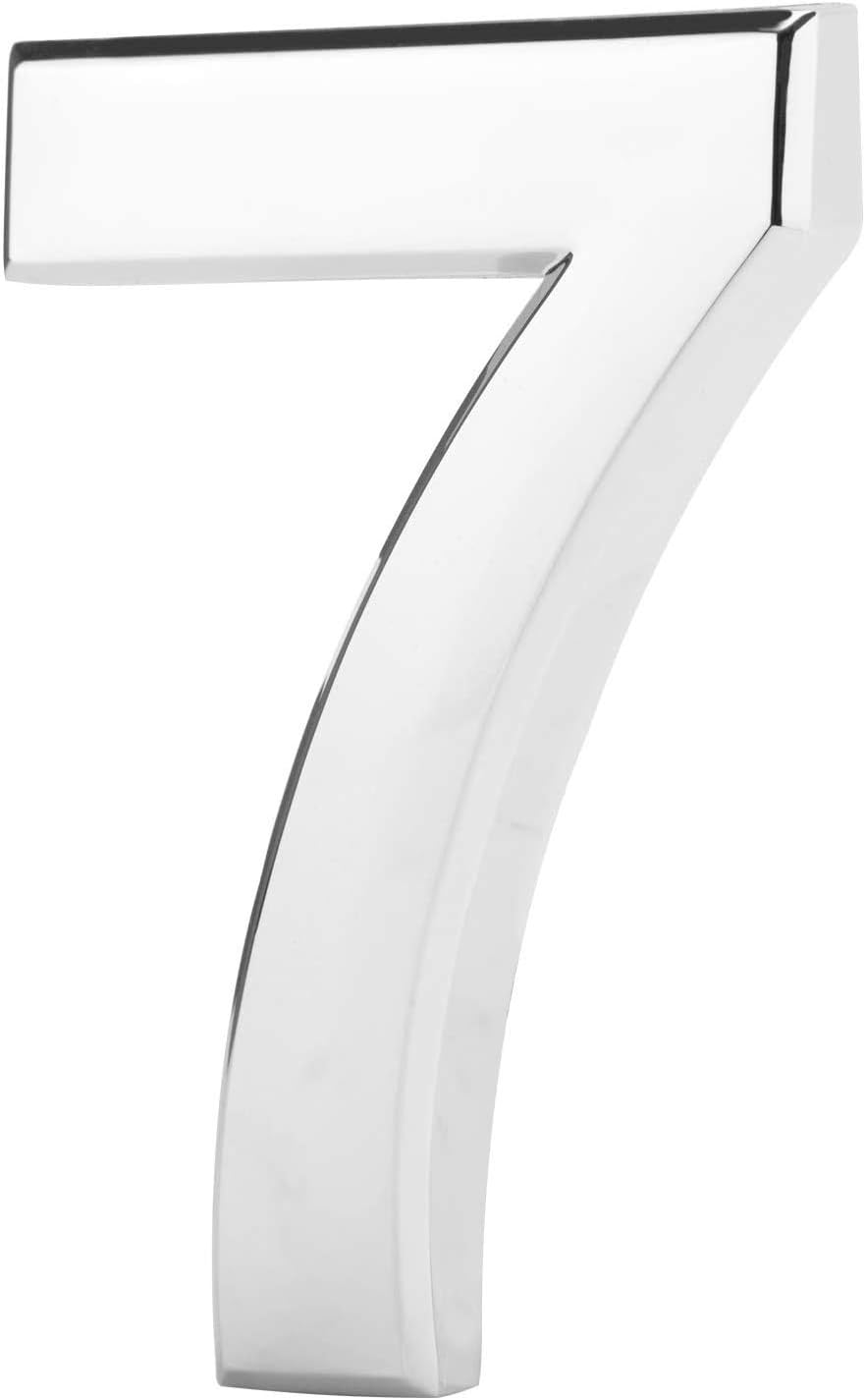 Tope 3D Mailbox Number, Silver Waterproof Self Adhesive 3D Number Stickers House Room Door Number for Home Apartment Cabinet Table Mailbox Outdoor Indoor Use (B) image number 5