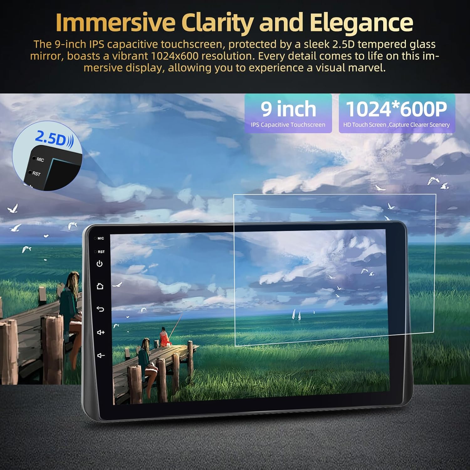 2+64G Android Car Radio for Mazda 3 Axela 2014-2019 with Wireless Carplay & Android Auto - 9 Inch Touchscreen Radio with Equalizer, Wifi, GPS, SWC, Mirror Link + AHD Backup Camera