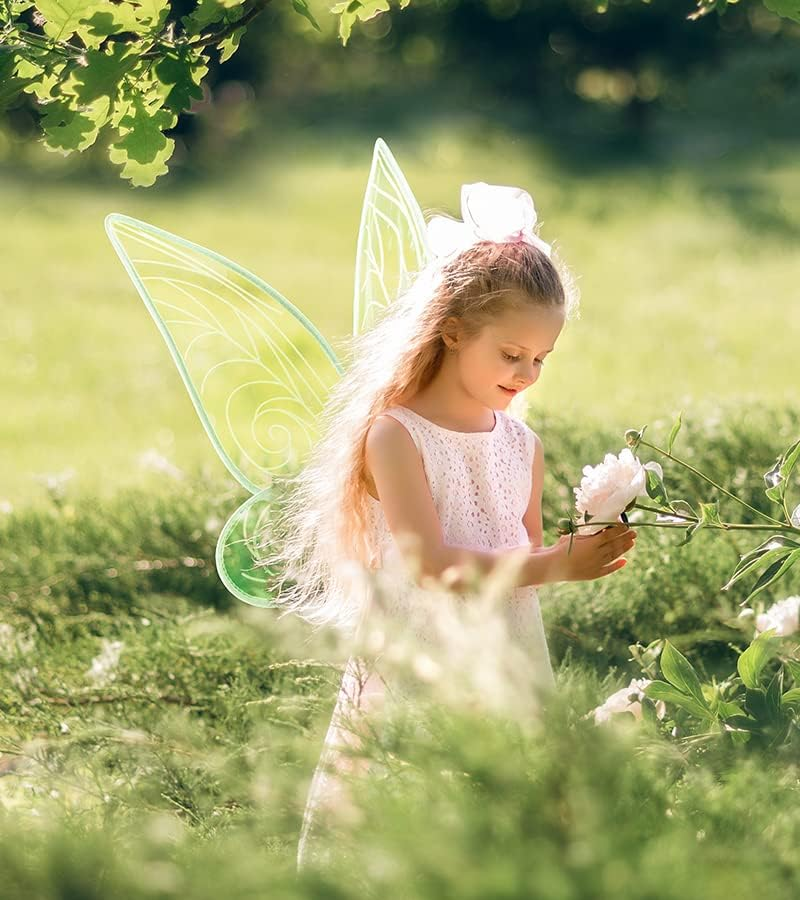 White Fairy Wings, Butterfly Fairy Wings Sparkling Sheer Wings for Adults Birthday Halloween Costume Dress up for Kids Girls Women image number 3