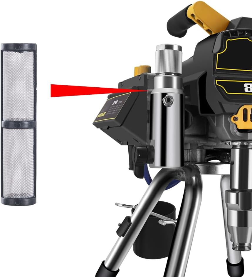 Pack of 5 Easy Out Pump Manifold Filter, Short, Vertical,60 Mesh (Bigger Holes, Good for Thick Materials) Compatible with Graco ST, STX, 390, Ultra 395/495/595 Airless Sprayers