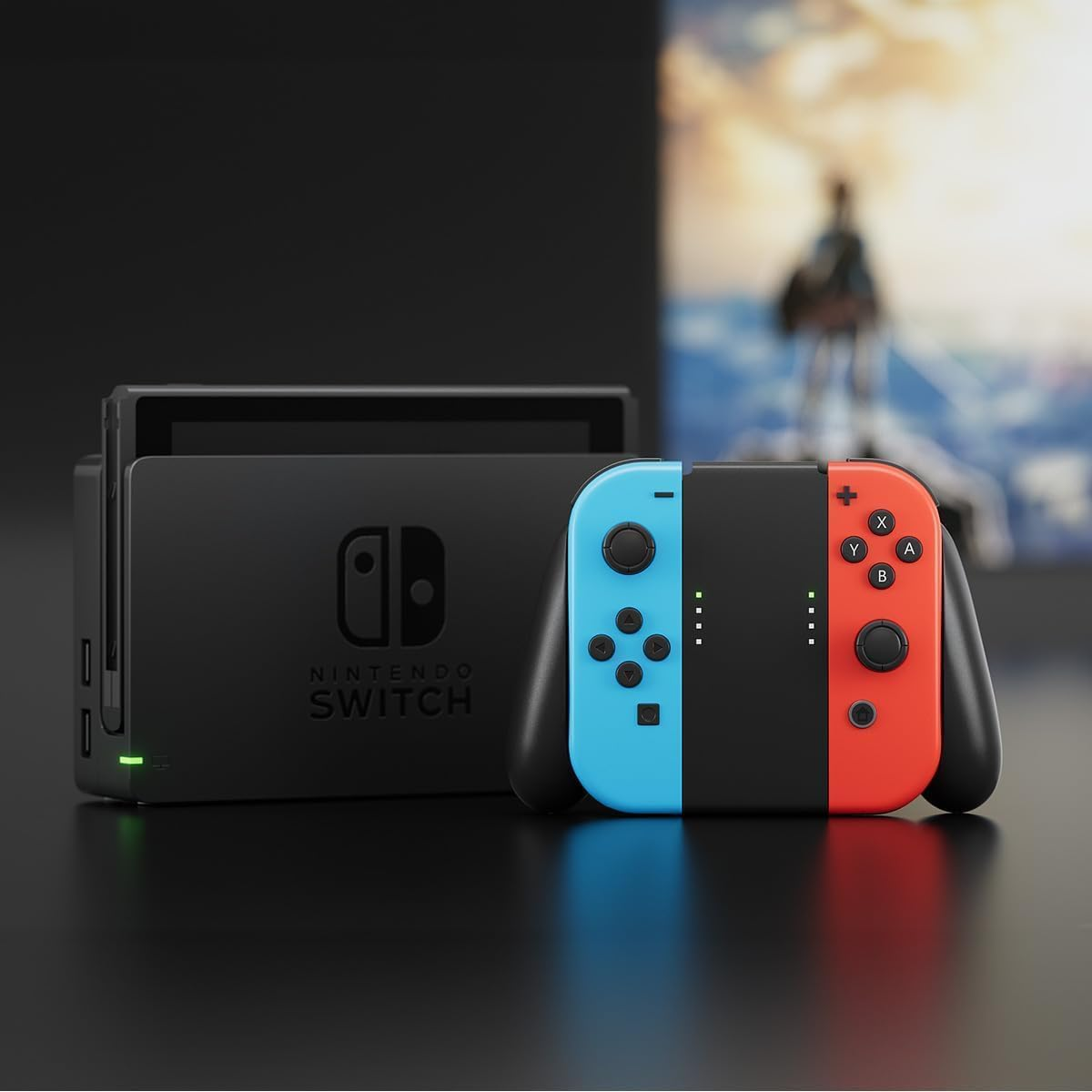 Syekcl Switch Grip Handle Bracket Support Holder, Hand Grips for Nintendo Switch Controllers Joycon Comfort Grip Compatible with Nintendo C (Black and Blue) image number 2