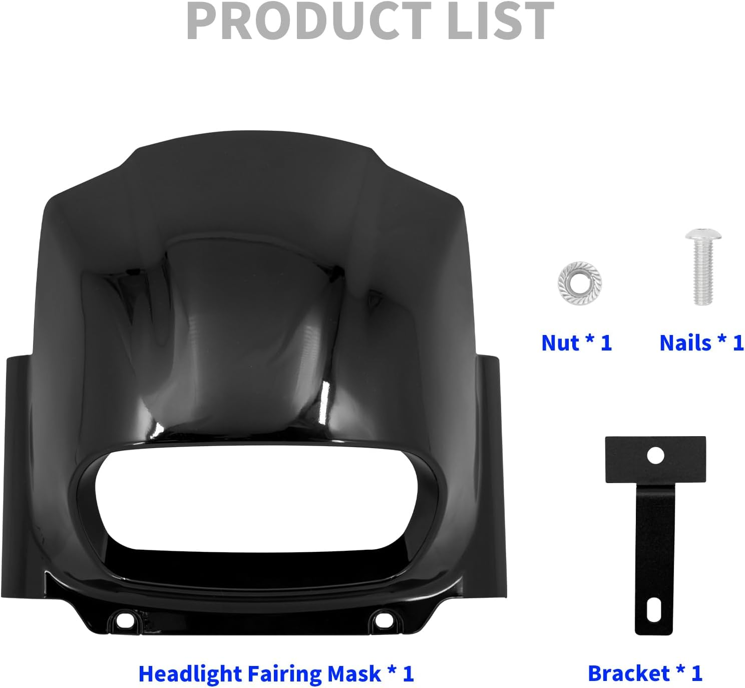 HDBUBALUS Motorcycle Headlight Fairing Cover Fit for Harley Softail Fat Bob FXFB FXFBS 2018-2023 (Goss Black) image number 1