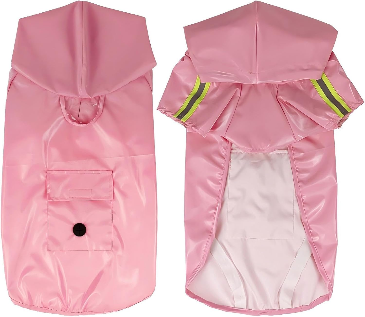 Dog Raincoat Hooded Proof Rain Clothes with Reflective Strip, Portable Pocket on Back, Leash Hole, Fits Small Pets Puppy Cats to 4XL Large Dogs (2XL)
