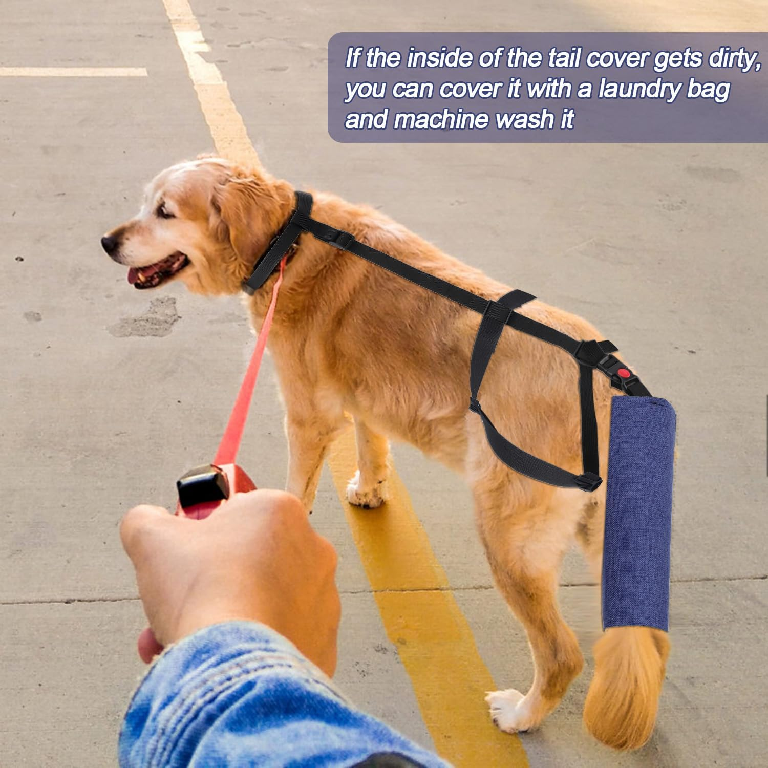 Gosknor Dog Tail Protector, Adjustable Dog Tail Sleeve Dog Tail Cover for Wounds Dog Tail Bandage to Prevent Licking Wounds for Tail Wound Healing image number 5